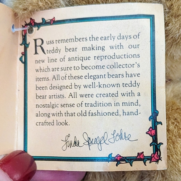 Vintage Russ Berrie & Co "Eureka" Fully Jointed Plush Bear - Picture 9 of 13